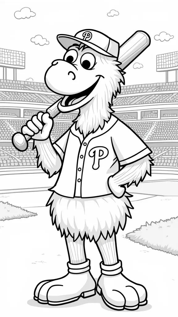 Página de coloración Phillie Phanatic